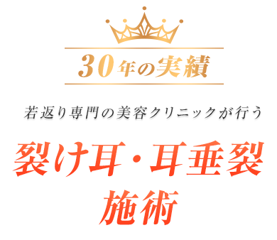 30年の実績 若返り専門の美容クリニックが行う 裂け耳・耳垂裂施術